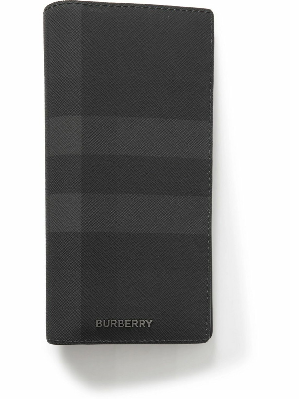 Photo: Burberry - Checked Cross-Grain Leather Wallet