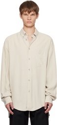 Mugler Gray Pierced Shirt