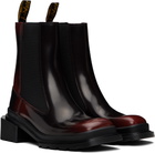 Dr. Martens Black & Burgundy Maybole Square Toe Chelsea Boots
