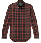 Gitman Vintage - Slim-Fit Button-Down Collar Checked Cotton-Poplin Shirt - Red