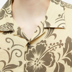 NN07 Men's Ole Linen Floral Vacation Shirt in Pale Olive