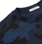 Valentino - Logo and Camouflage-Print Loopback Cotton-Blend Jersey Sweatshirt - Blue