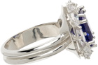 Hatton Labs Silver & Blue Baguette-Cut Ring