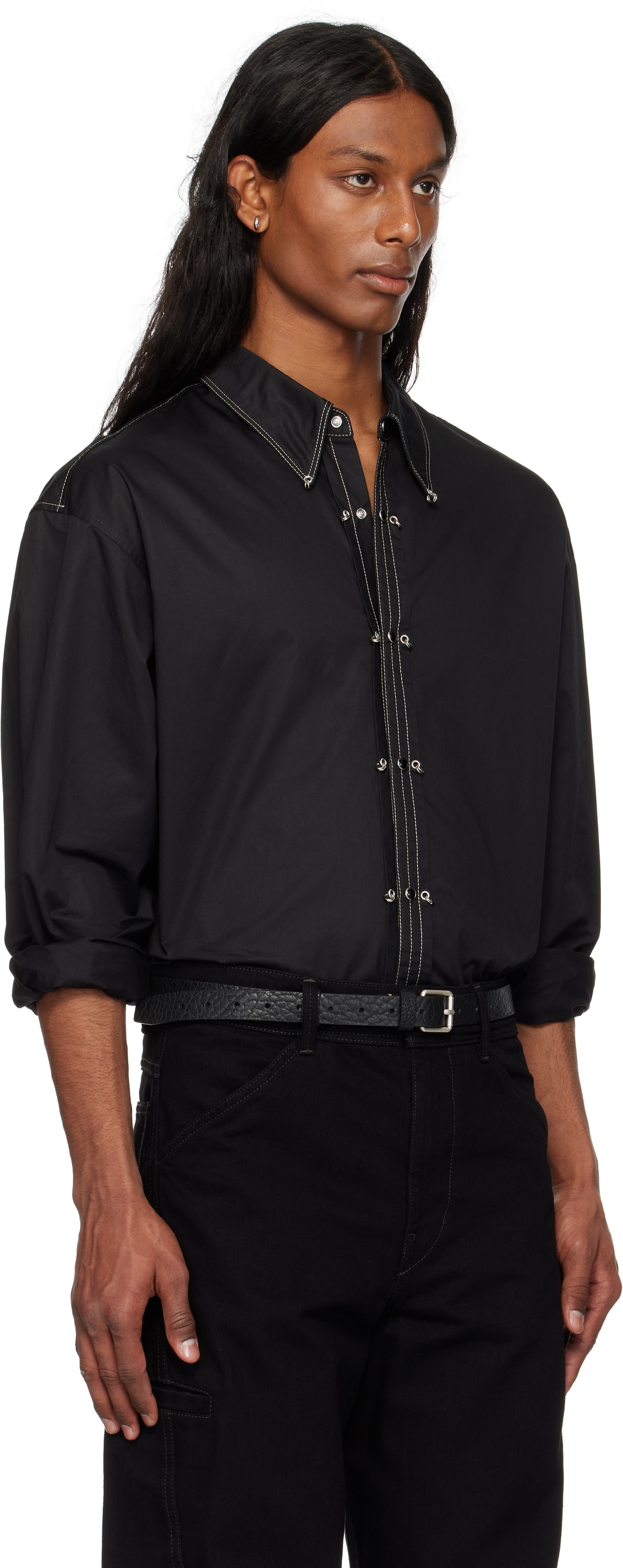 LEMAIRE Black Embellished Metal Shirt Lemaire