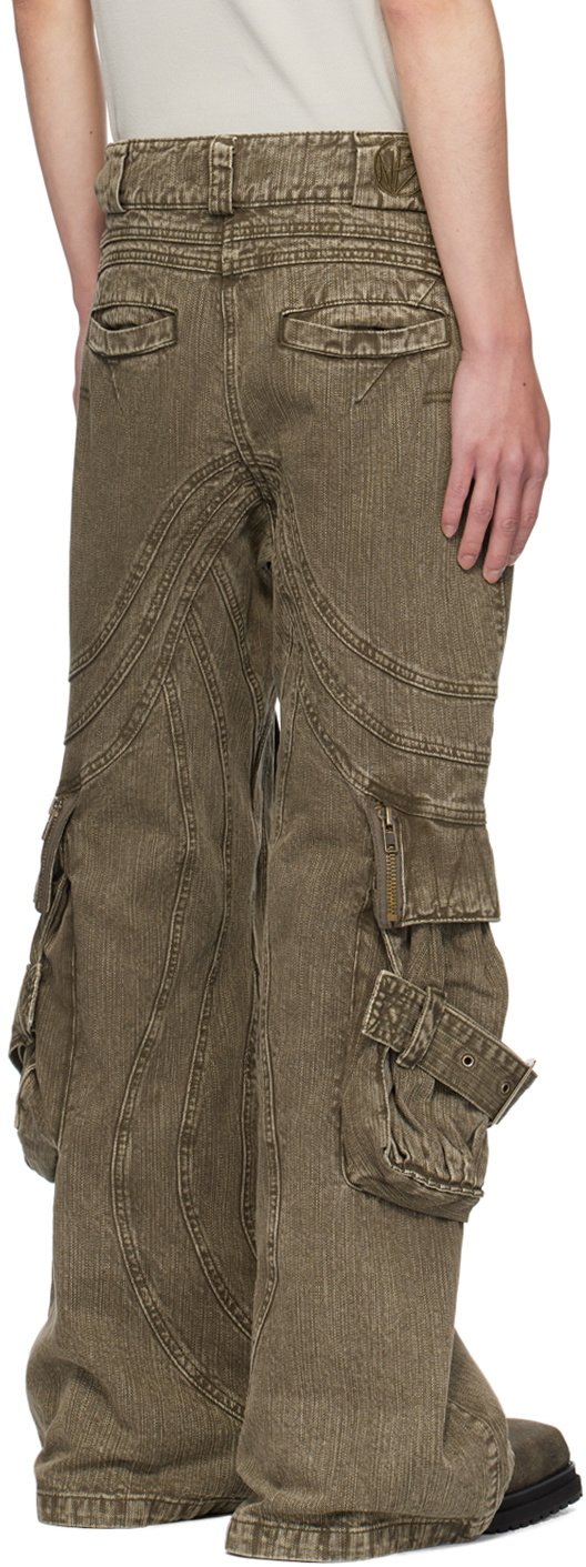NO/FAITH STUDIOS Khaki Wave Denim Cargo Pants