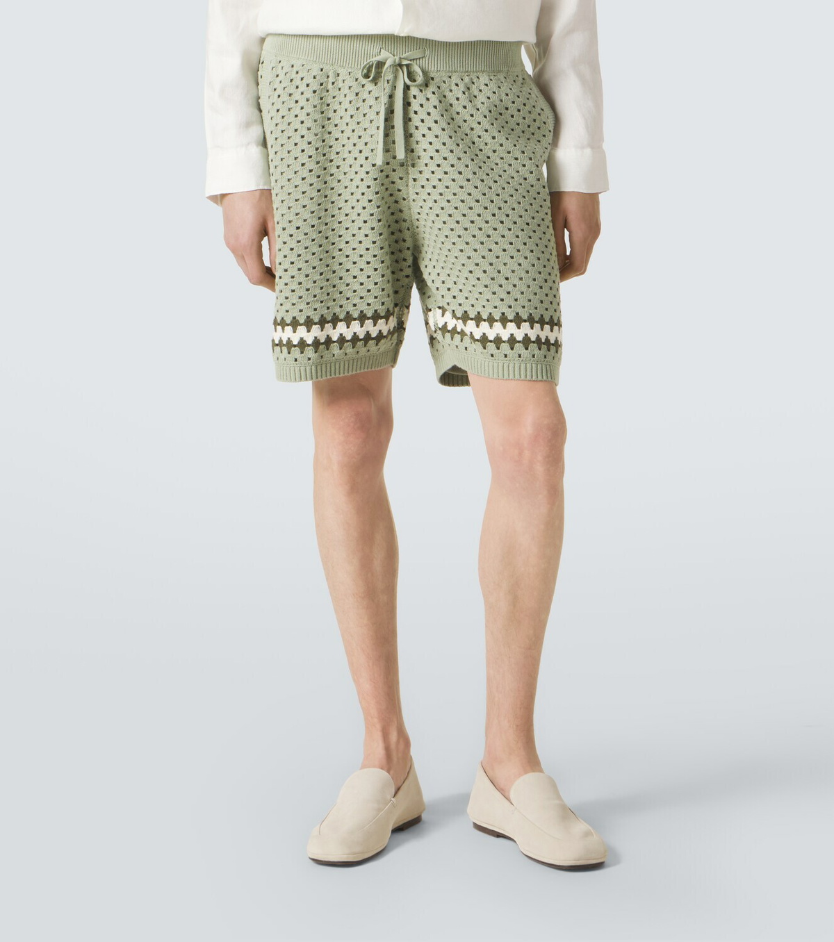 Frescobol Carioca Nico crochet cotton Bermuda shorts