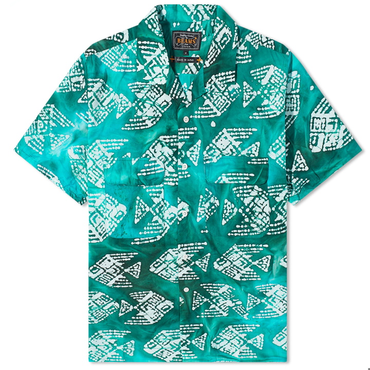 Photo: Beams Plus Men's Batik Print Vacation Shirt in Green