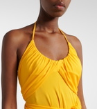 Alaïa Draped halterneck jersey maxi dress