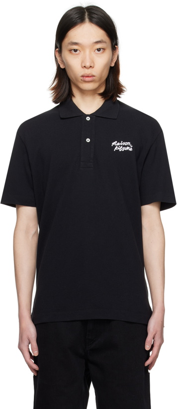 Photo: Maison Kitsuné Black Handwriting Polo