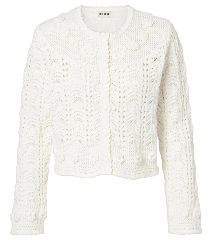 Photo: Rixo Kyra open-knit cotton cardigan
