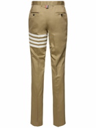 THOM BROWNE - Logo Cotton Straight Pants