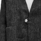 orSlow Men's Mohair Cardigan in Charcoal Grey