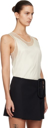 AMI Paris Off-White Sheer Silk Tank Top