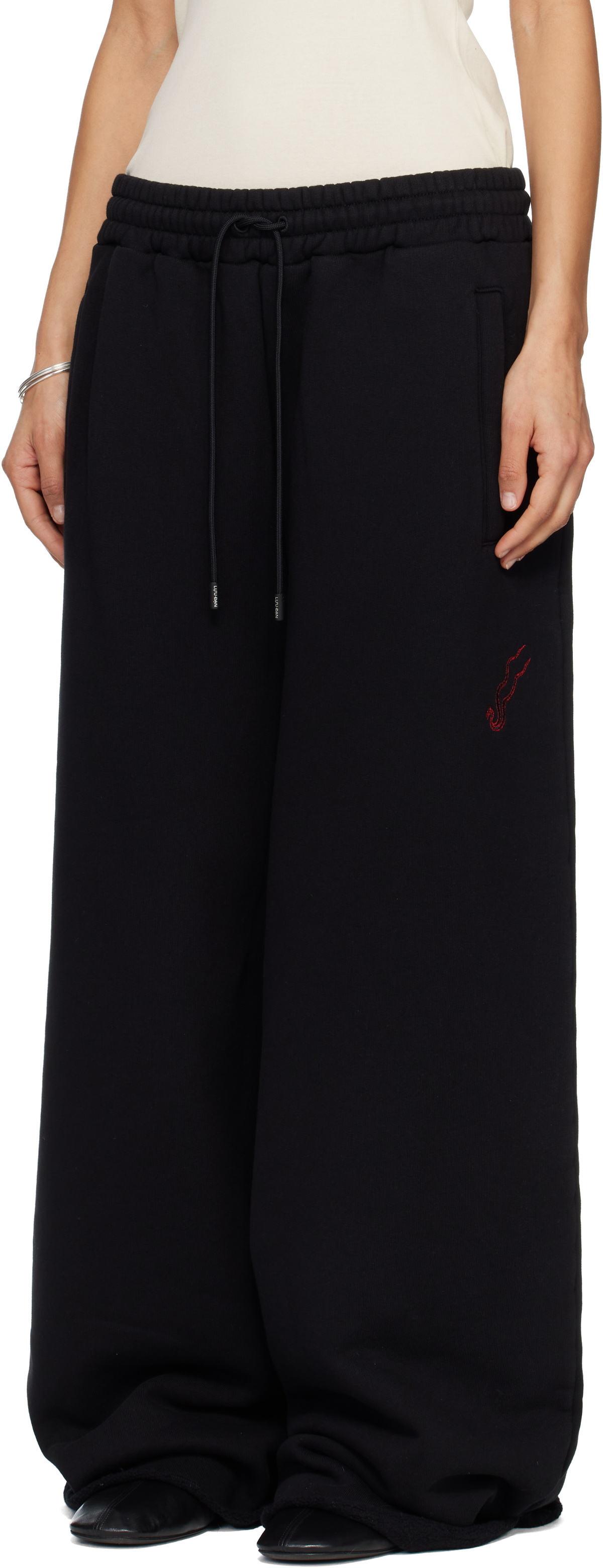 LU'U DAN SSENSE Exclusive Black Raw-Cut Bontan Lounge Pants