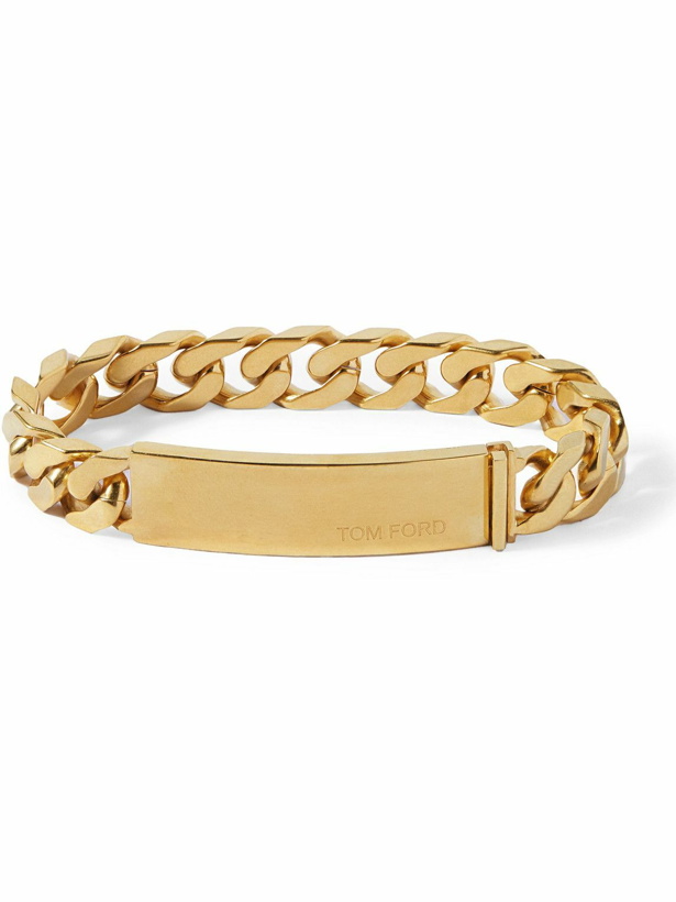 Photo: TOM FORD - Logo-Engraved Gold-Plated Chain Bracelet