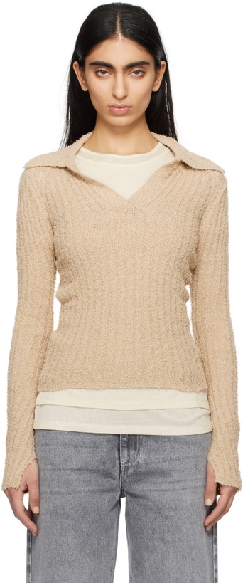 Photo: mfpen Beige Open Placket Polo