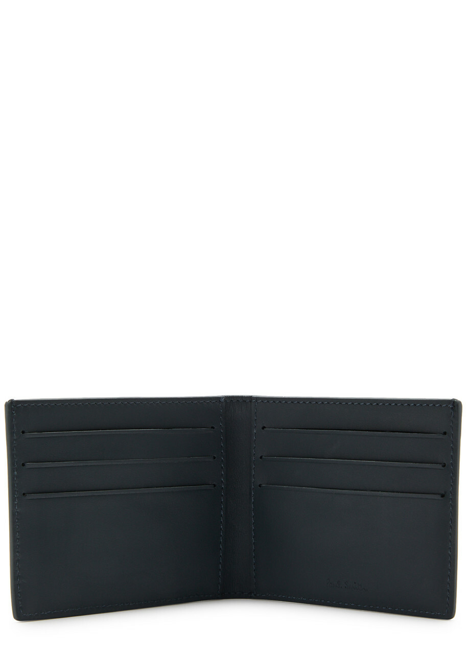 Paul Smith Stripe-print Leather Wallet - Navy - One Size