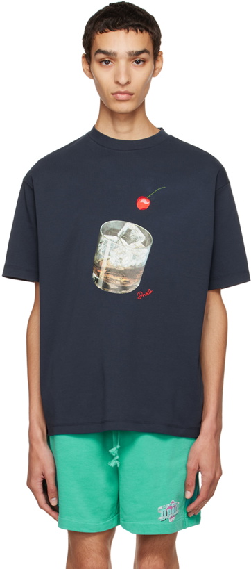 Photo: Drôle De Monsieur Navy 'Le T-Shirt Cocktail' T-Shirt