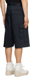 AMI Paris Navy Cargo Pocket Shorts