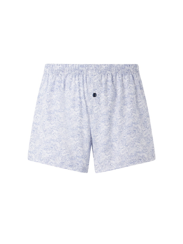 Photo: Zimmerli - Printed Cotton-Satin Boxer Briefs - Blue