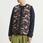 Taion Men's Military V-Neck Zip Down Vest in Paint Camo