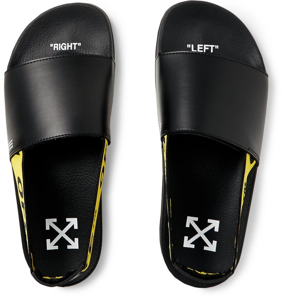 Off white discount printed leather slides