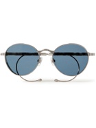 MATSUDA - Convertible Round-Frame Silver-Tone Sunglasses