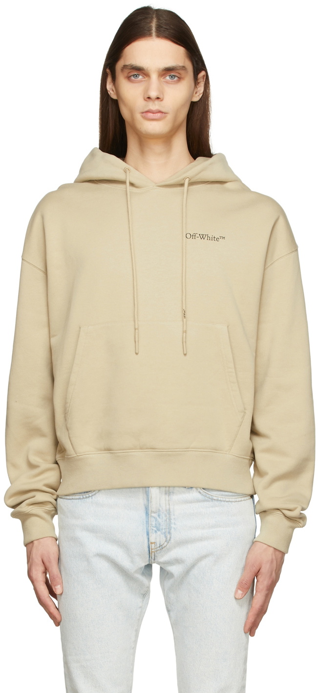 Off-White Taupe Caravaggio Crowning Over Hoodie Off-White