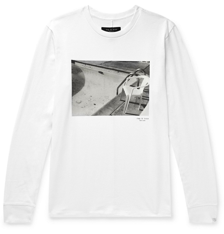 Photo: rag & bone - Printed Cotton-Jersey T-Shirt - White