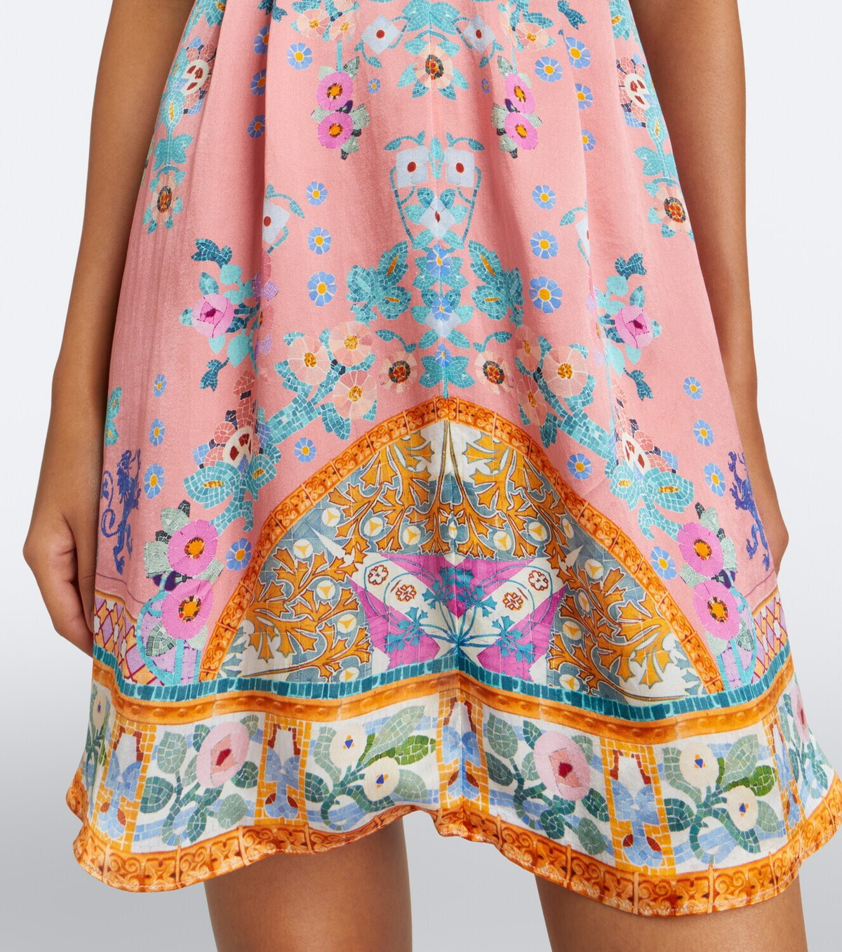 Camilla Floral embellished silk minidress
