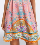 Camilla Floral embellished silk minidress