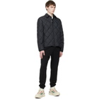 Moncler Black Atria Diamond-Quilted Shirt Down Jacket