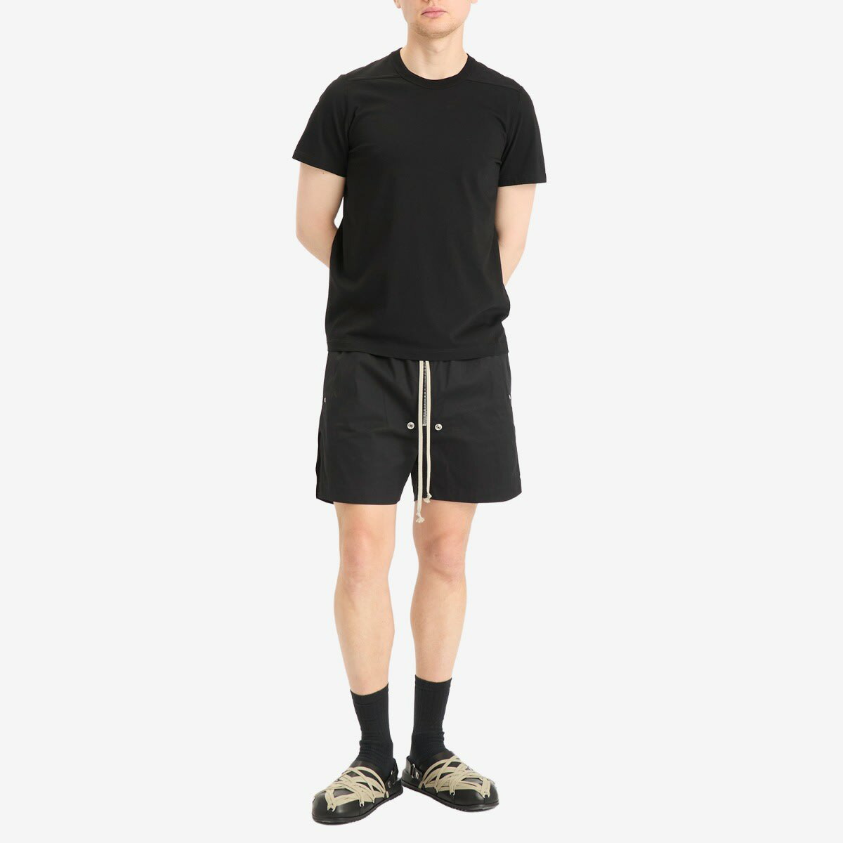 Rick Owens メンズショーツ Bela Heavy Cotton Poplin Black Rick Owens メンズショーツ Bela Heavy Cotton Poplin Black