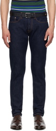 PS by Paul Smith Indigo Tapered-Fit Crosshatch Stretch Jeans