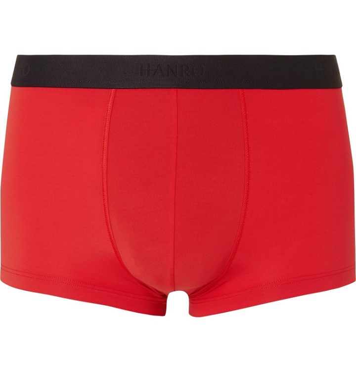 Photo: Hanro - Micro Touch Stretch-Jersey Boxer Briefs - Red