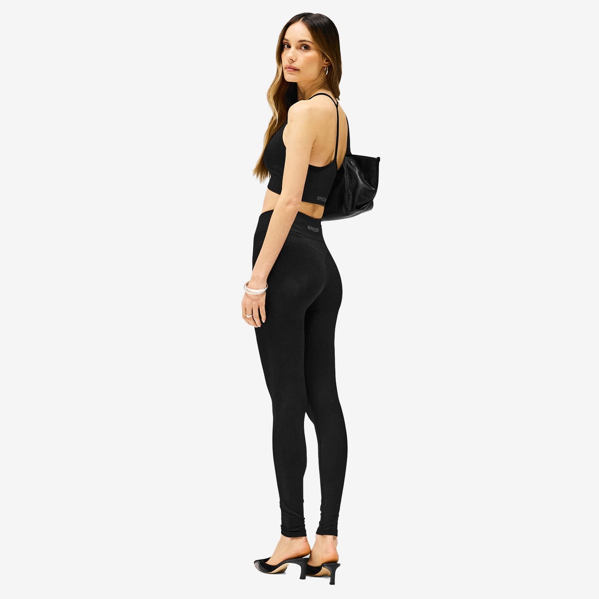 Represent Women's Seamless Low Impact Bra Top in Jet Black