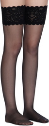 Wolford Black Satin Touch 20 Stay-Up Socks