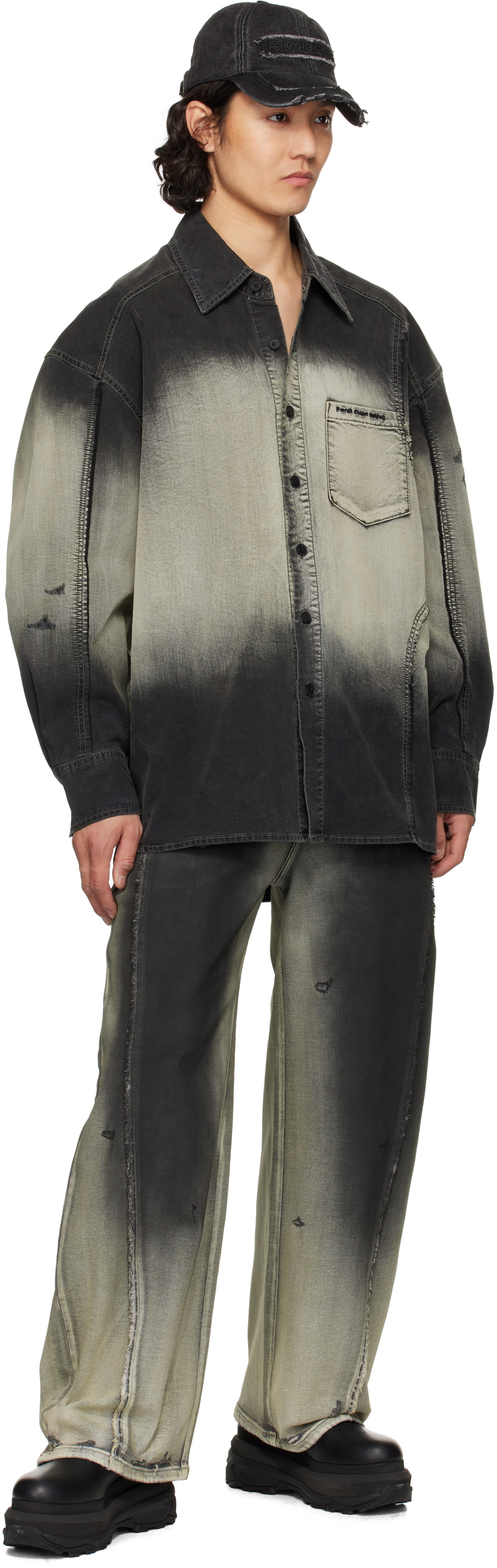 Feng Chen Wang Black Gradient Shirt