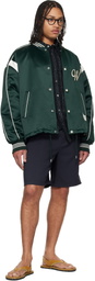 WOOYOUNGMI Green Logo Baseball Bomber Jacket