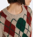 Khaite Lisa argyle cashmere and mohair sweater