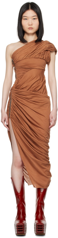 Photo: Rick Owens Brown Lido Draped Midi Dress