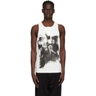 Yohji Yamamoto White This Man Print Henley Tank Top