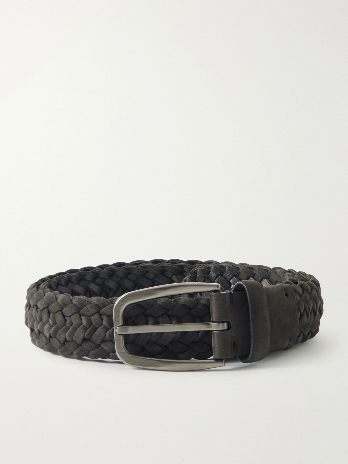 Zegna - 3.2cm Woven Nubuck Belt - Brown