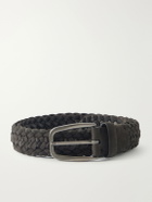 Zegna - 3.2cm Woven Nubuck Belt - Brown