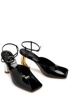 A.W.A.K.E Mode Giustine 90 Peep-toe Patent Leather Sandals Black