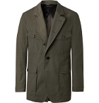 TOM FORD - Slim-Fit Unstructured Leather-Trimmed Canvas Blazer - Green