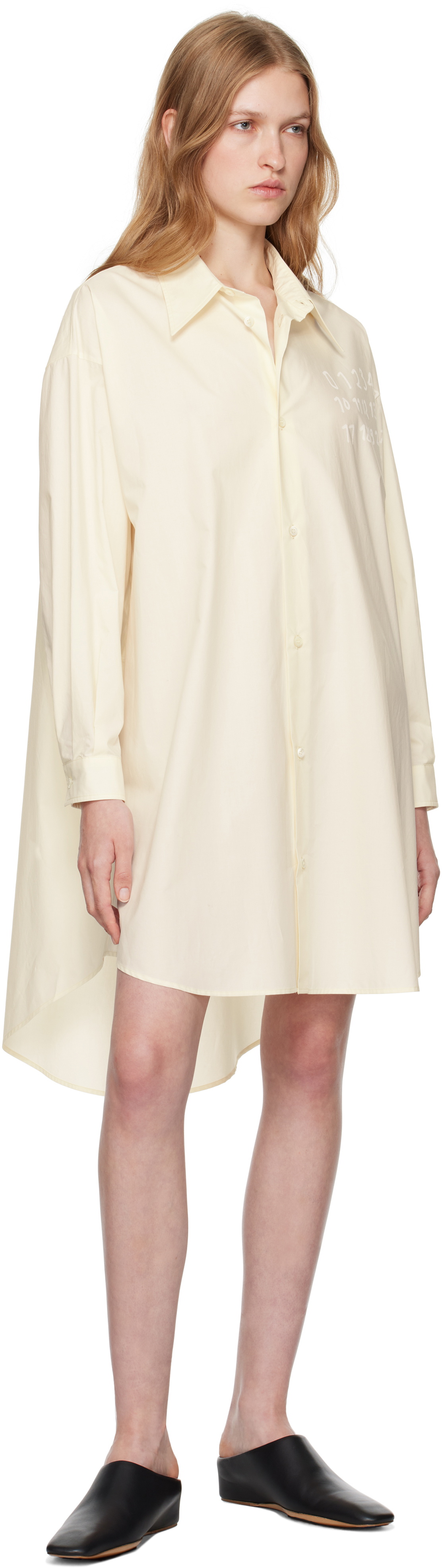 【関税&送料込】Maison Margiela White Poplin Shirt Mini Dres MM6 Maison Margiela Off-White Poplin Shirt Minidress MM6