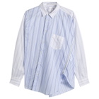 Comme des Garçons SHIRT Men's Striped Poplin Shirt in Stripe X Stripe