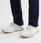 Loro Piana - 360 Flexy Walk Leather-Trimmed Knitted Wool Sneakers - White