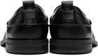 Hugo Black Leather Crocodile Vamp Loafers